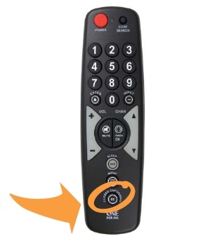 Image for displaying Closed Caption button on a universal remote