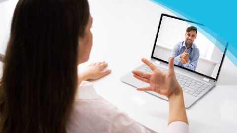 Code of Conduct | Canadian Hard Of Hearing Association - Woman talking to another person on a laptop screen